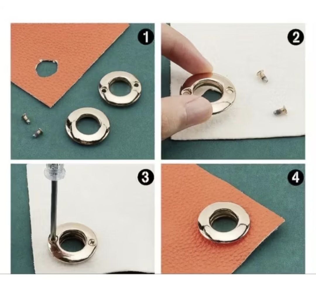 Ilhós de Rosca Metálico – 4cm (Parafusável) para Bolsas- Grande - Imagem 8